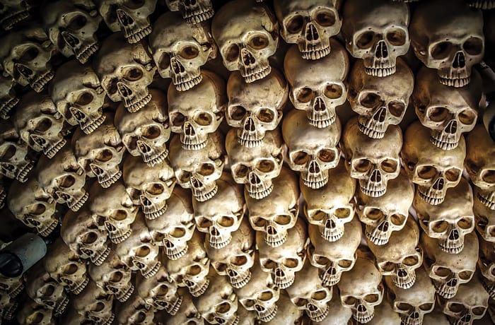 skull ceiling from Boston restaurant Lolita Cocina and Tequila Bar