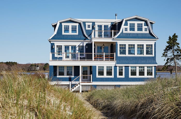 bright maine summer home exterior