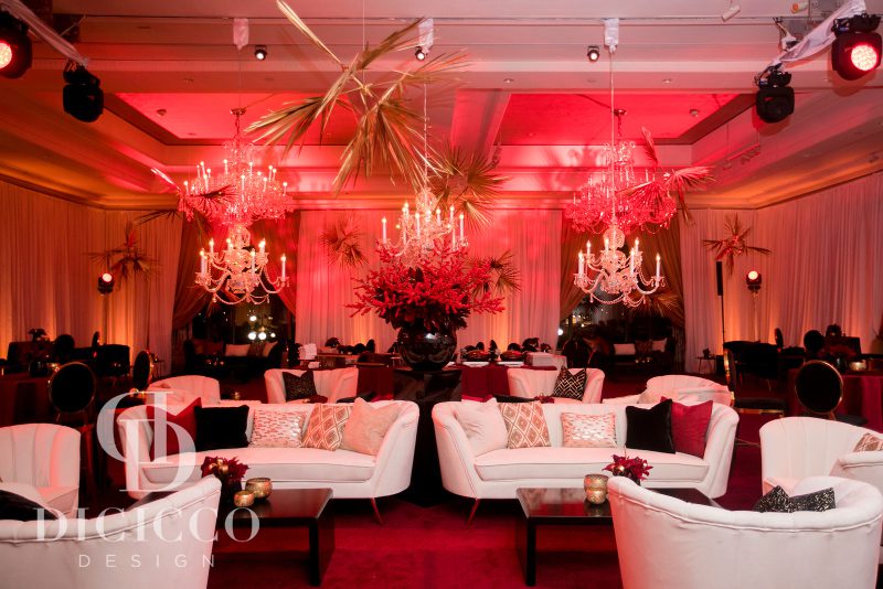 Red and white holiday decor by DiCicco Design