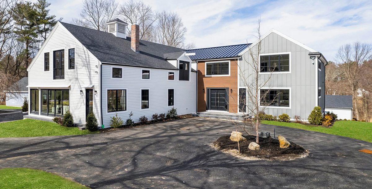 Exterior of modern farmhouse