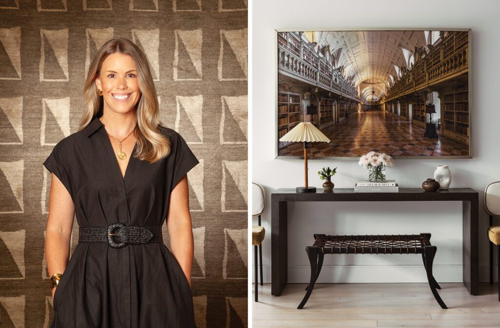 Portrait of interior designer Becky Garrity and another photo of her design work