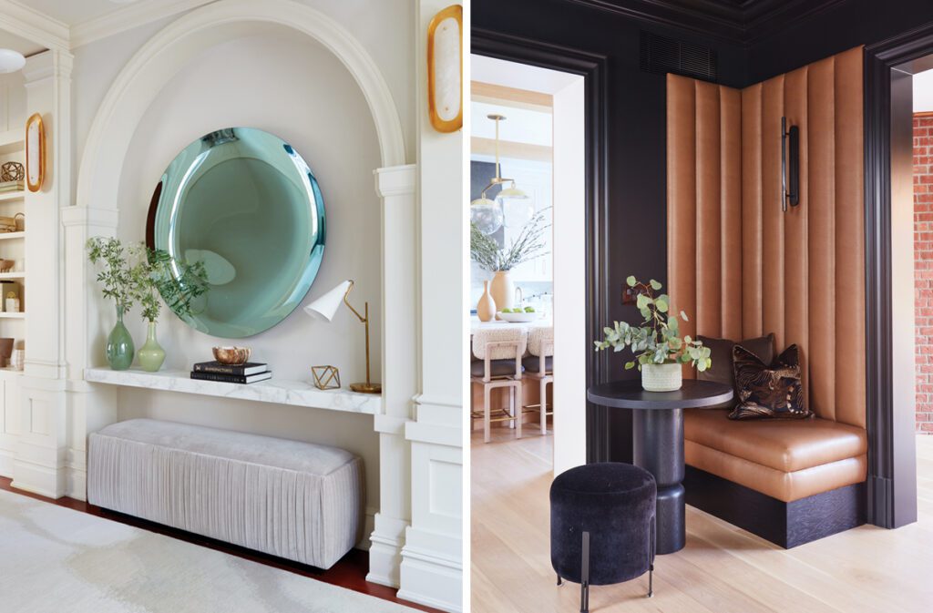 Two images of a home in Chappaqua, New York designed by Lulu Home